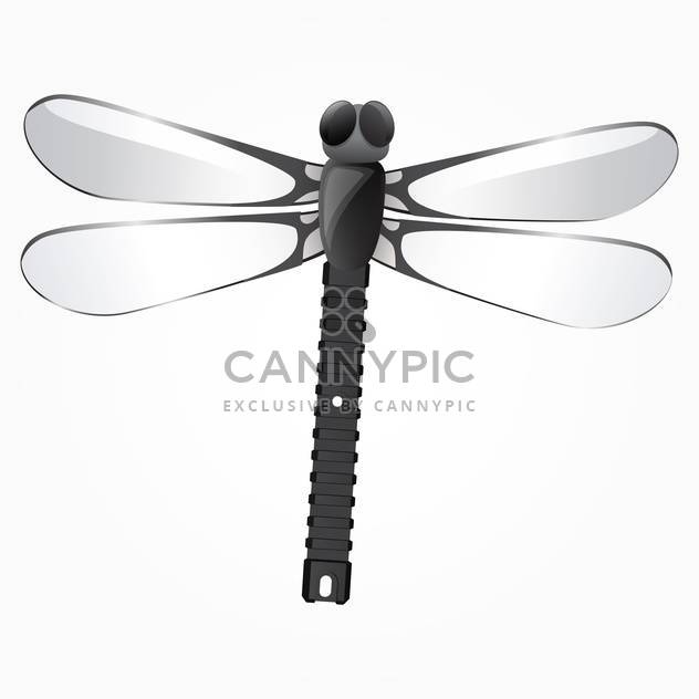 Vector illustration of beautiful black dragonfly on white background - Free vector #125740
