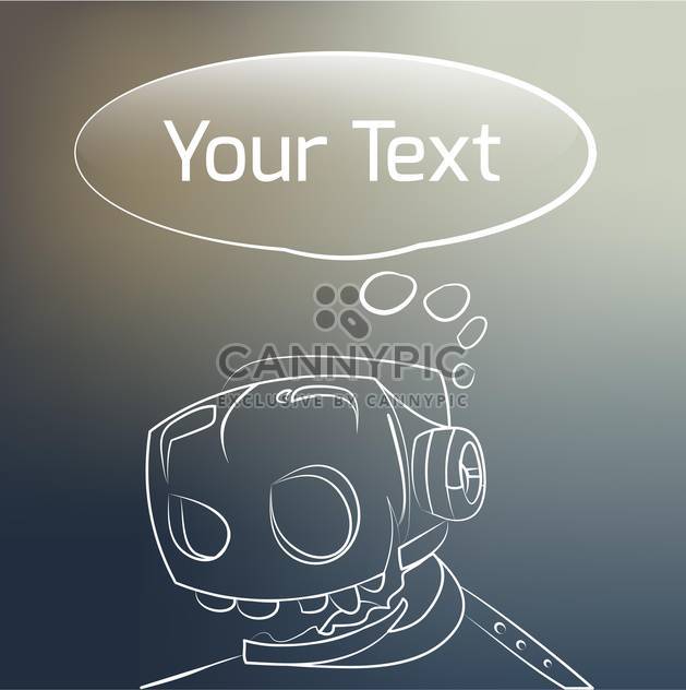 Vector background with robot head on black background and speech bubble - бесплатный vector #126030