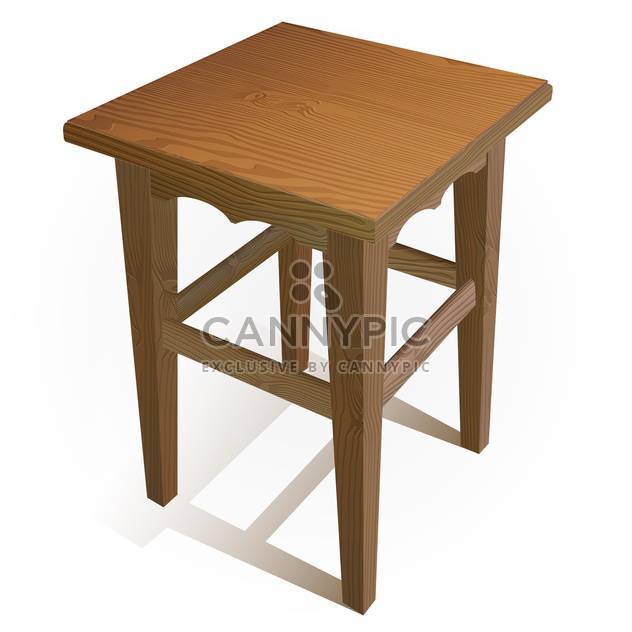 Vector illustration of brown wooden chair on white background - vector gratuit #126300 