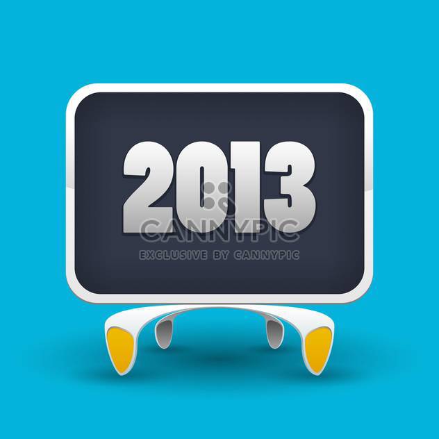 Vector illustration of board with number of new year 2013 on blue background - vector gratuit #126340 