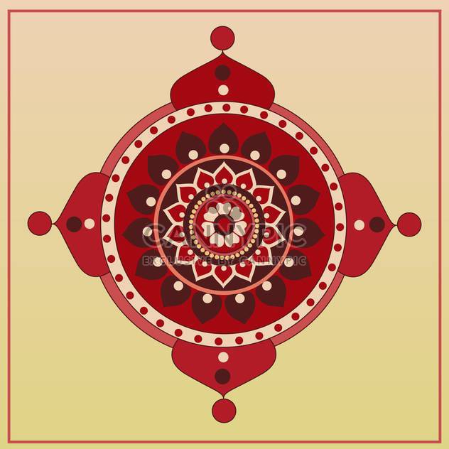Vector illustration of folk background with red decorative flower - бесплатный vector #126350