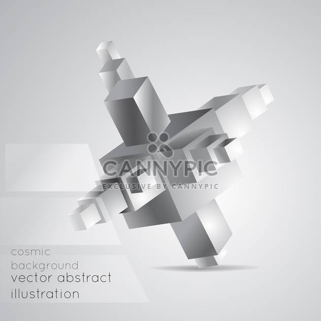 Vector illustration of abstract geometric background from cubes on grey background - vector gratuit #126420 