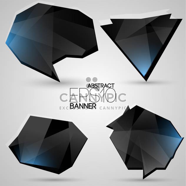 Vector set of black futuristic banners on white background - Free vector #126560