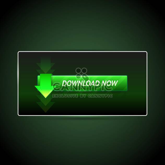 Vector illustration of download button on green background - Free vector #126630