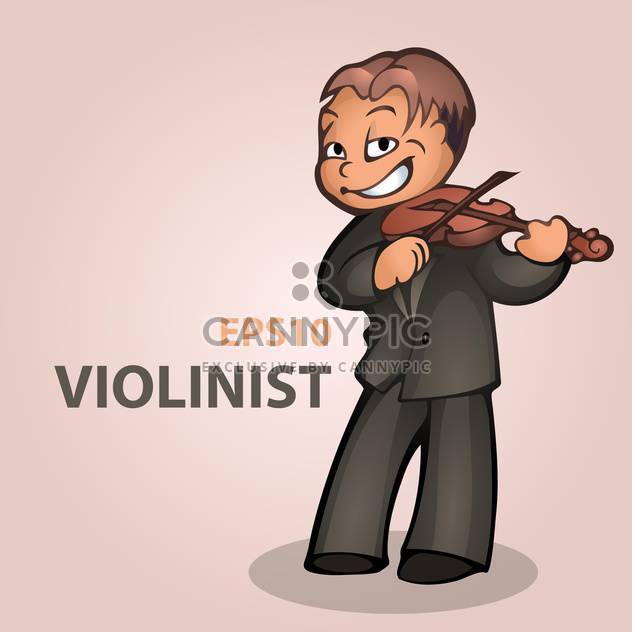 Vector cartoon violinist on pink background - бесплатный vector #126790