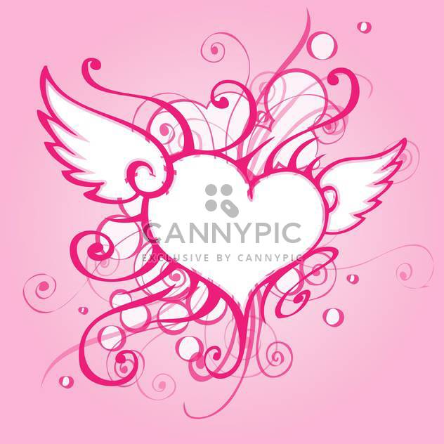 Vector background with elegant abstract heart on pink background - vector gratuit #126960 