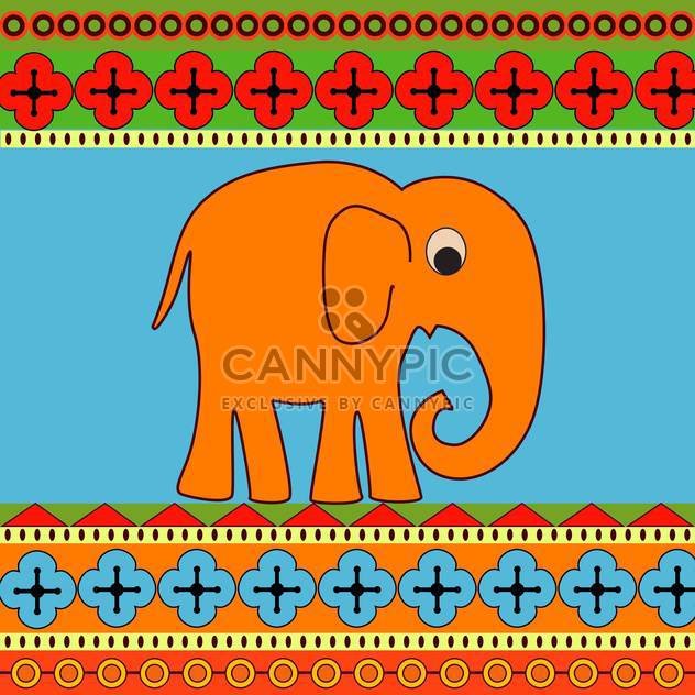 Vector background with cartoon colorful cute elephant - Free vector #127020