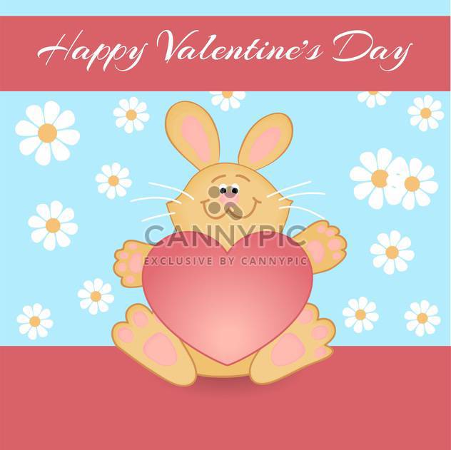 Vector greeting card with rabbit for Valentine's day - Free vector #127080