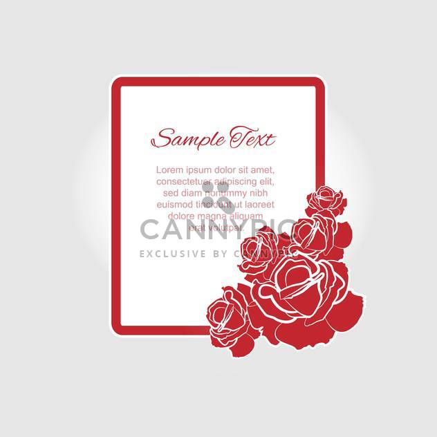 Vector floral frame with red roses and text place - Kostenloses vector #127090
