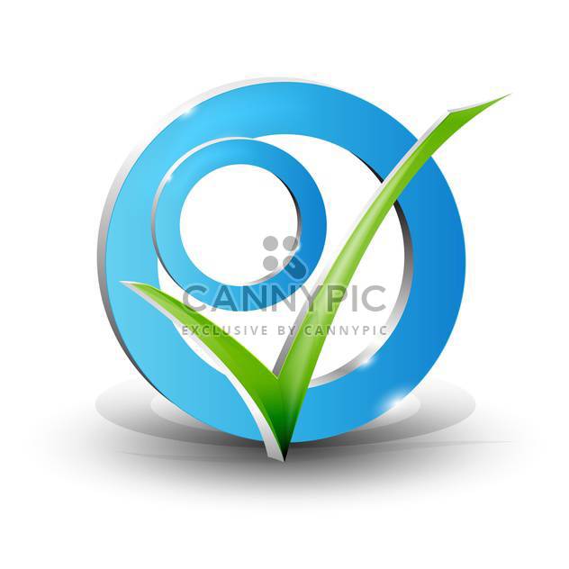 Vector illustration of check mark on white background - Free vector #127400