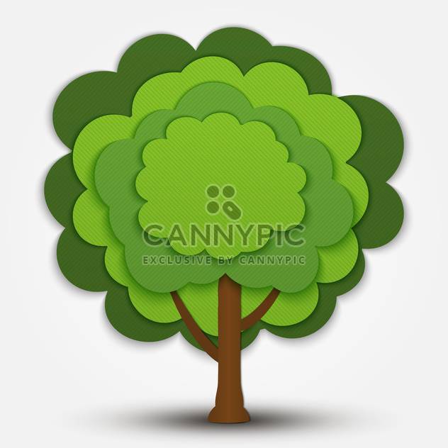 Nature vector green tree banner on grey background - бесплатный vector #127490