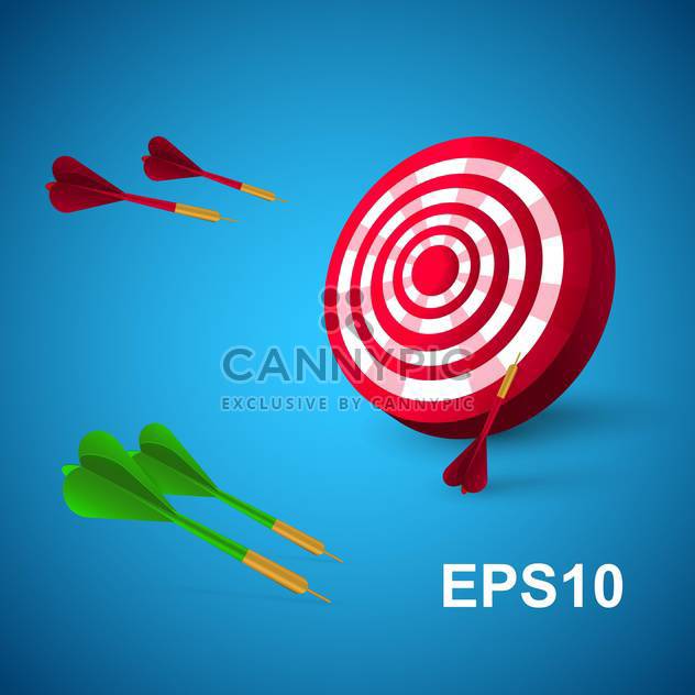 colorful darts with target on blue background - vector #127600 gratis