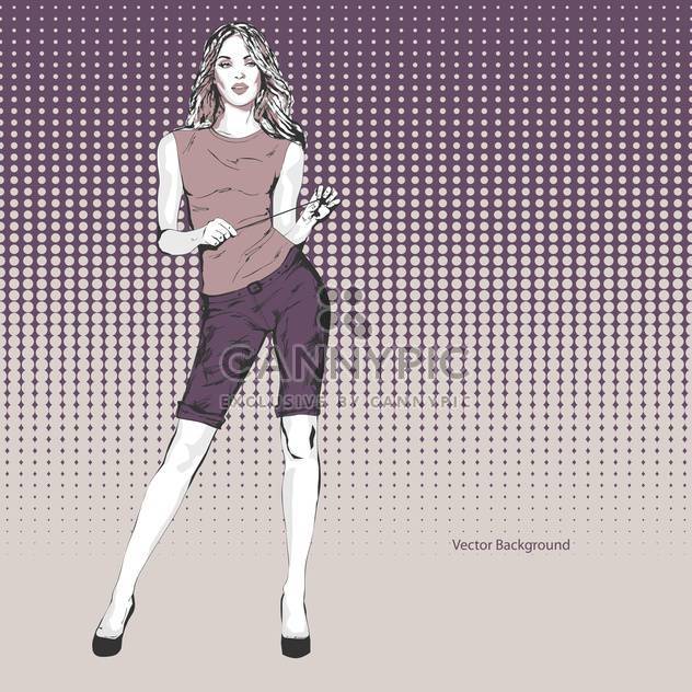 Vector purple background with beautiful woman - бесплатный vector #127660