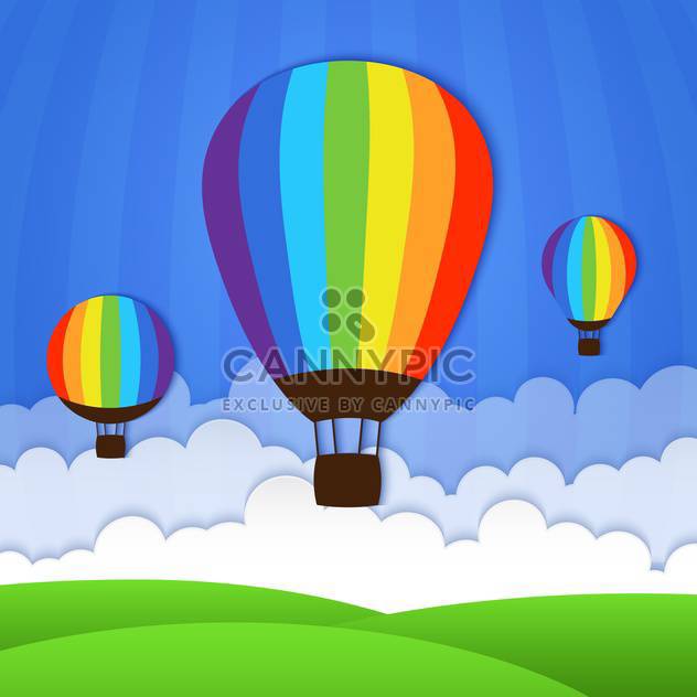 Vector illustration of hot air balloons in sky - vector #127690 gratis