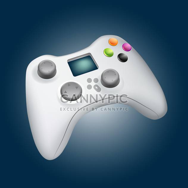 vector illustration of game controller on blue background - vector gratuit #127740 