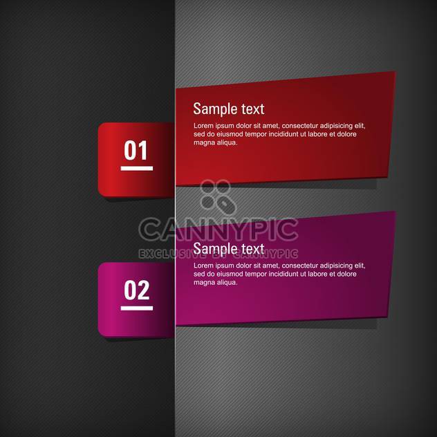vector set of two banners on dark background with text place - vector #127760 gratis