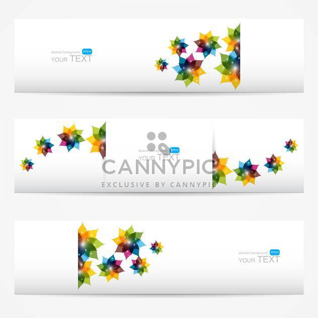 vector collection of floral colorful banners - vector gratuit #127780 