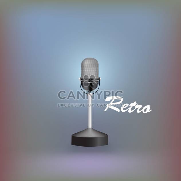 vector illustration of retro microphone on colorful background - бесплатный vector #127840