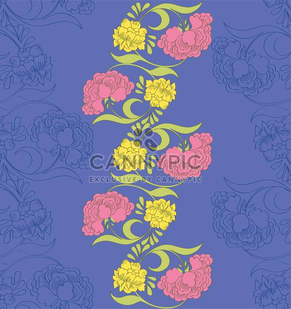 Vector floral seamless pattern with fantasy blooming flowers - Free vector #127860