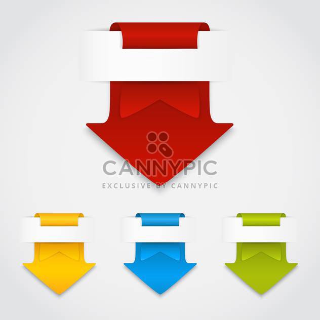 vector set of colorful arrows in form of paper stickers on white background - vector gratuit #128050 