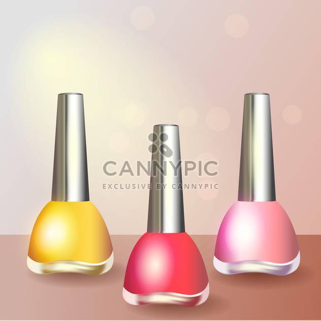 Set with colored nail polish, vector icons - vector gratuit #128240 