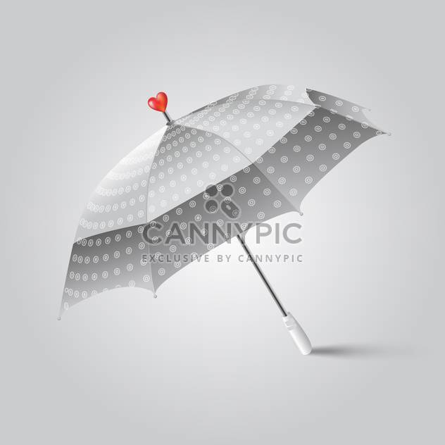 Umbrella with red heart on top on white background - vector #128390 gratis