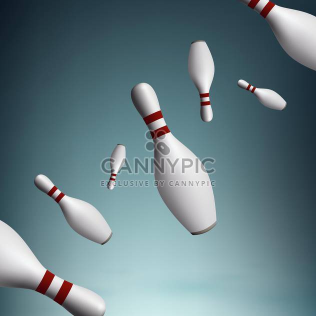 Vector illustration of bowling pins - vector gratuit #128420 