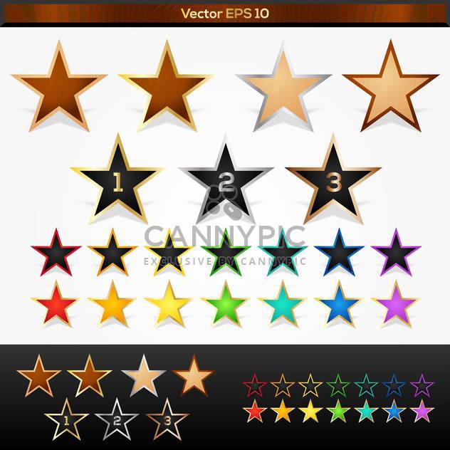 Vector set of colorful stars - vector gratuit #128440 