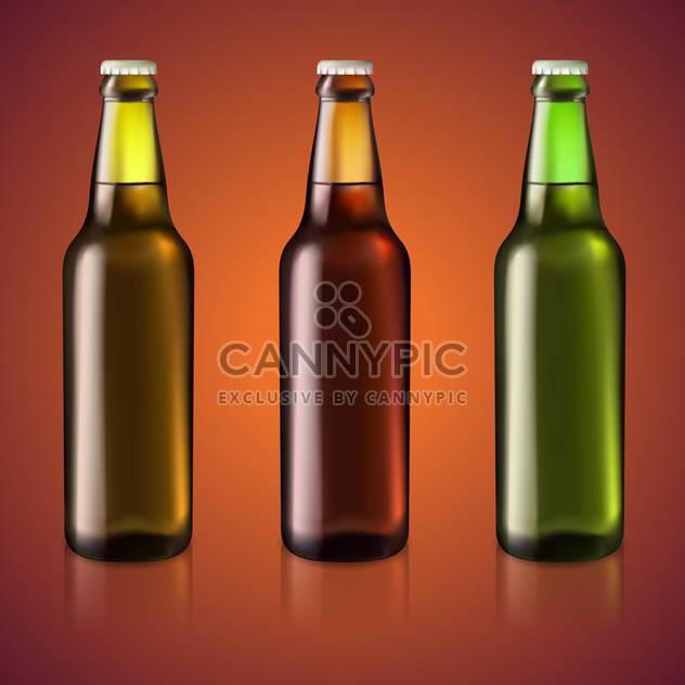 Vector illustration of three bottles of beer - vector #128900 gratis