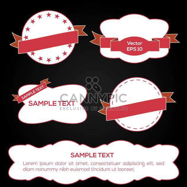 Set of vector white and red ribbons and labels - Free vector #128910