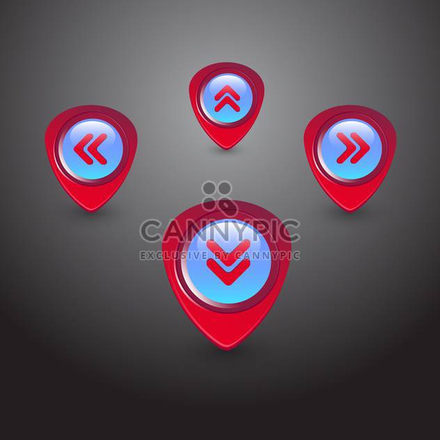 Pointers arrows icons set on dark background - Free vector #129280