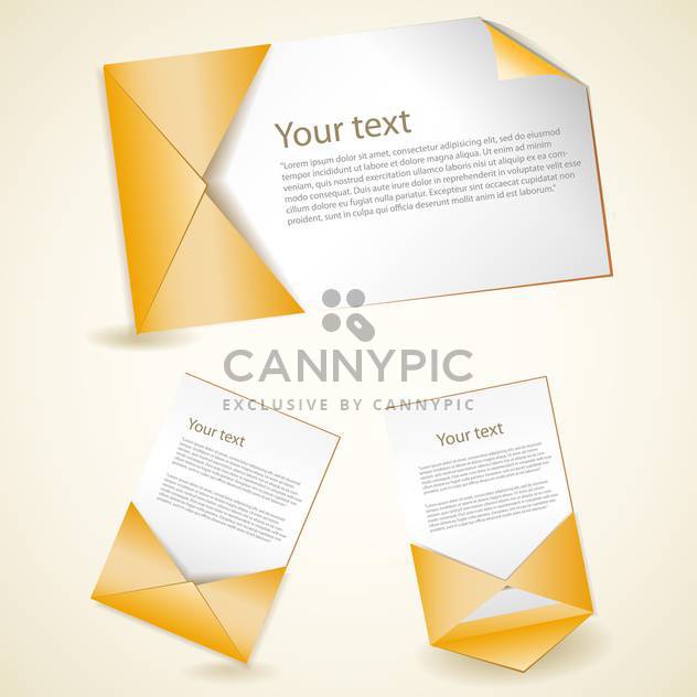 Vector set of yellow envelopes on light background - vector gratuit #129510 
