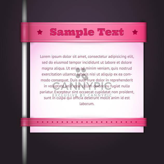 Vector pink banner with pillar on black background - Free vector #129570
