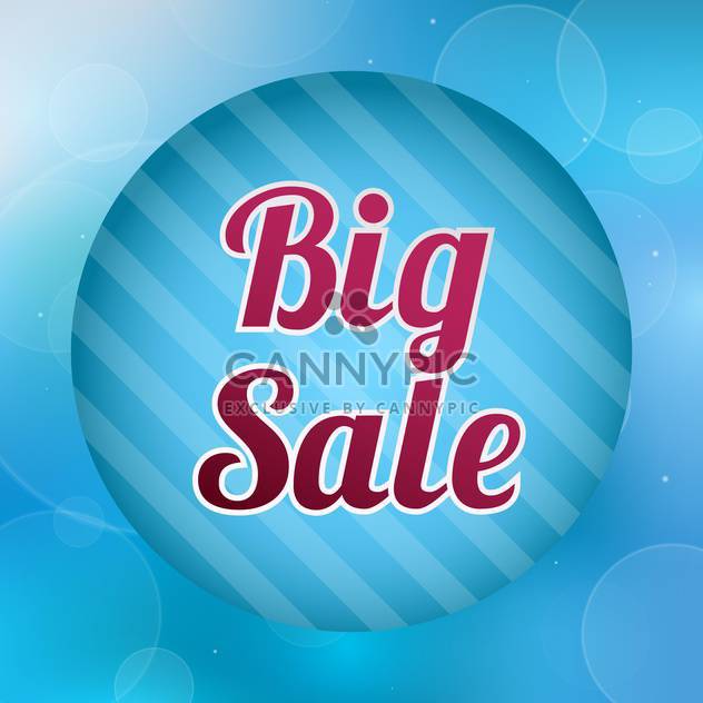 Vector illustration of blue Big sale round sticker on blue background - vector #129590 gratis