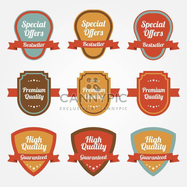 Vector collection of sale shields labels on white background - Kostenloses vector #129630