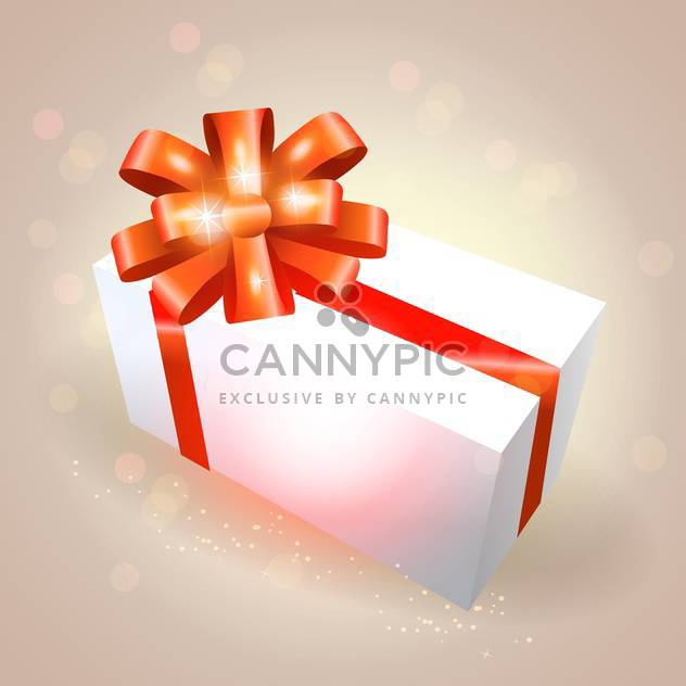 Vector gift box with red ribbon on light background - vector #129670 gratis