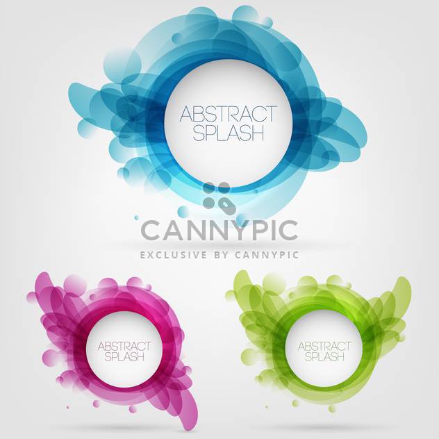 Vector abstract splash design circle frames on gray background - Free vector #129680