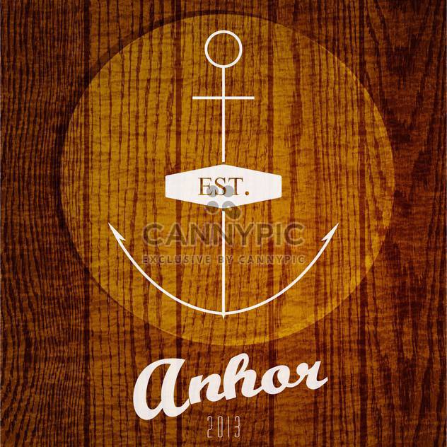 Vector logo with anchor on wooden background - Kostenloses vector #129700