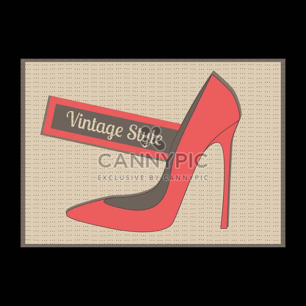 Vector illustration of fashion vintage red female high heel shoe - vector #129780 gratis