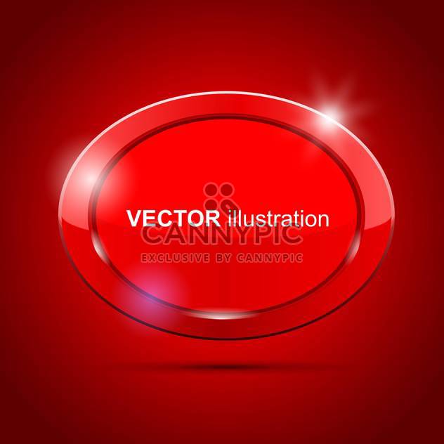 Vector shiny red round banner on red background - vector gratuit #129790 