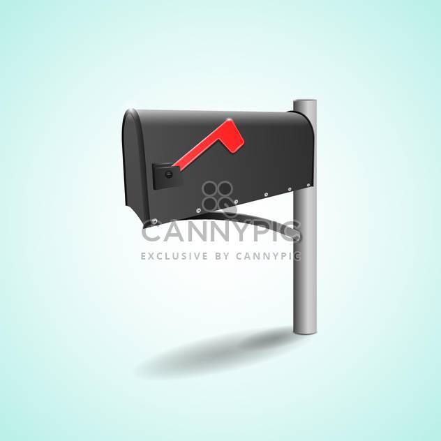 Vector illustration of mailbox with flag on green background - vector gratuit #129850 