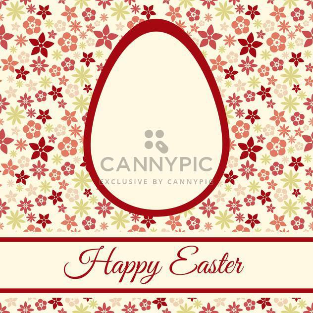 Easter greeting card with flowers and space for text - vector gratuit #130060 