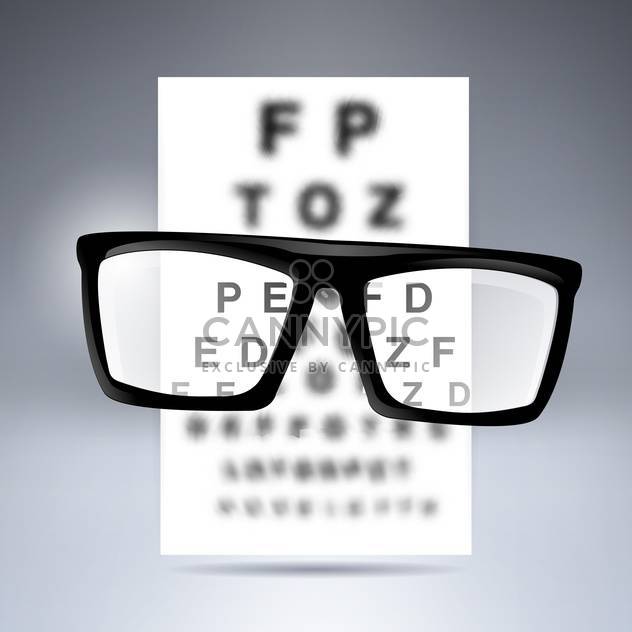 Vector test alphabet with glasses on grey background - vector gratuit #130080 
