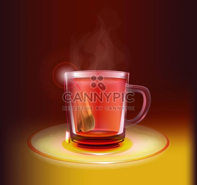 Vector illustration of tea cup - vector gratuit #130210 