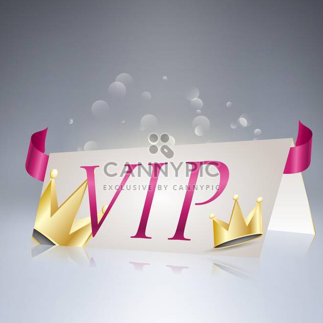 Vector illustration of VIP card with crowns and ribbon - Free vector #130530