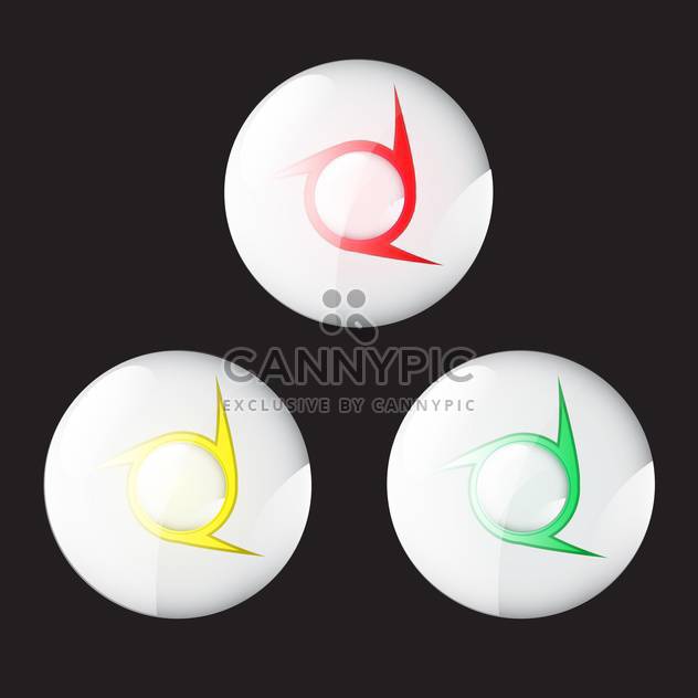 Vector round shaped buttons on black background - vector gratuit #130620 
