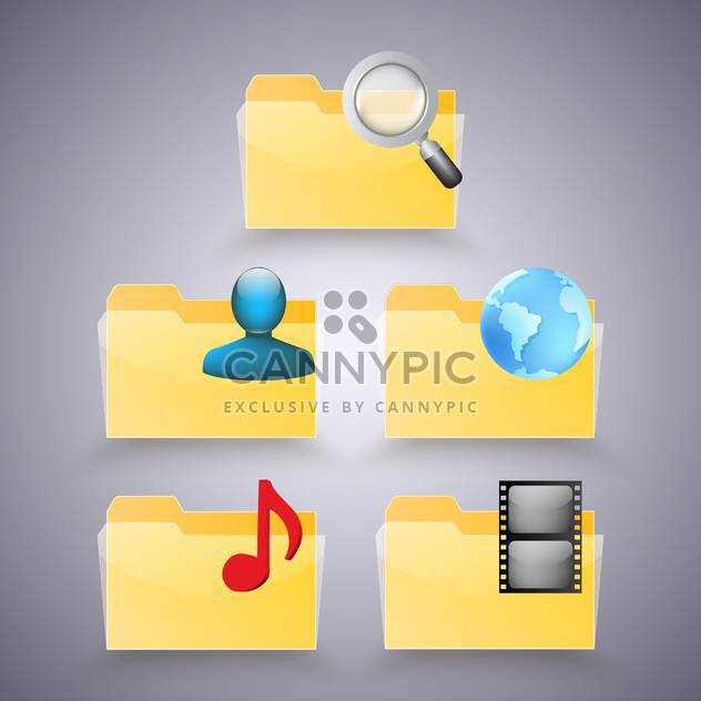 vector illustration of business folders icons - vector gratuit #130700 
