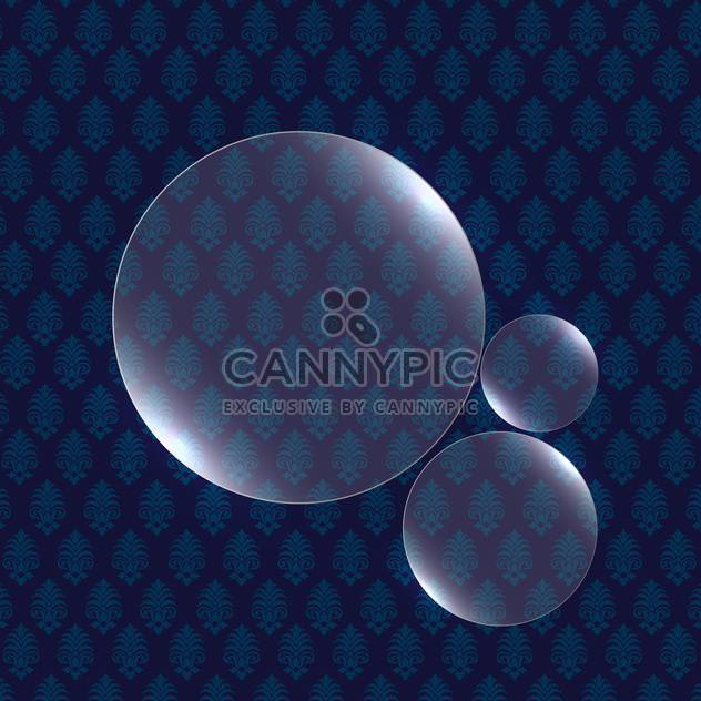 vector illustration of shiny round shaped bubbles on blue background - бесплатный vector #130790