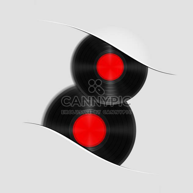 Two vinyl records on grey background - Free vector #130830