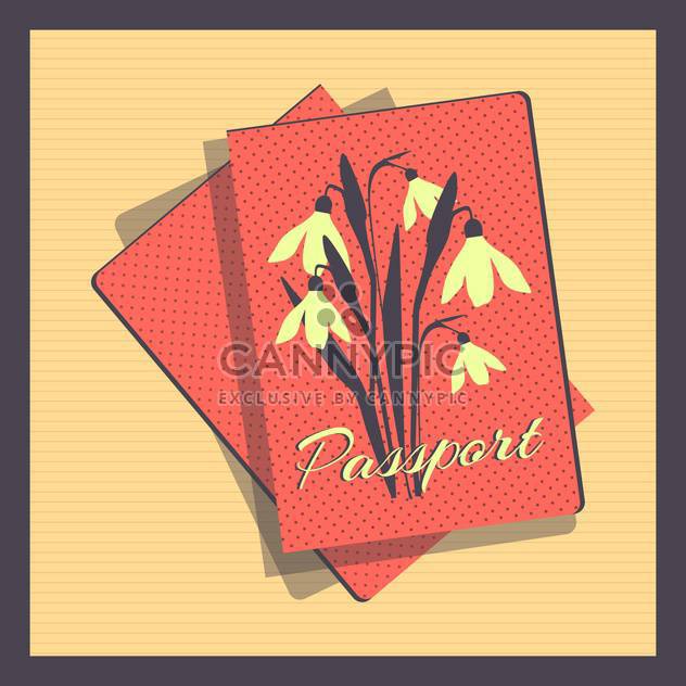 Retro style passport cover vector illustration - vector #131020 gratis